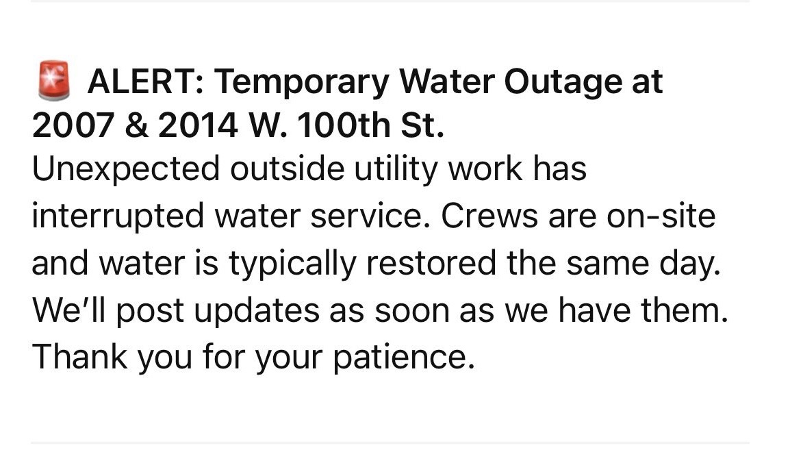 🚨 Important Notice – Temporary Water Outage
