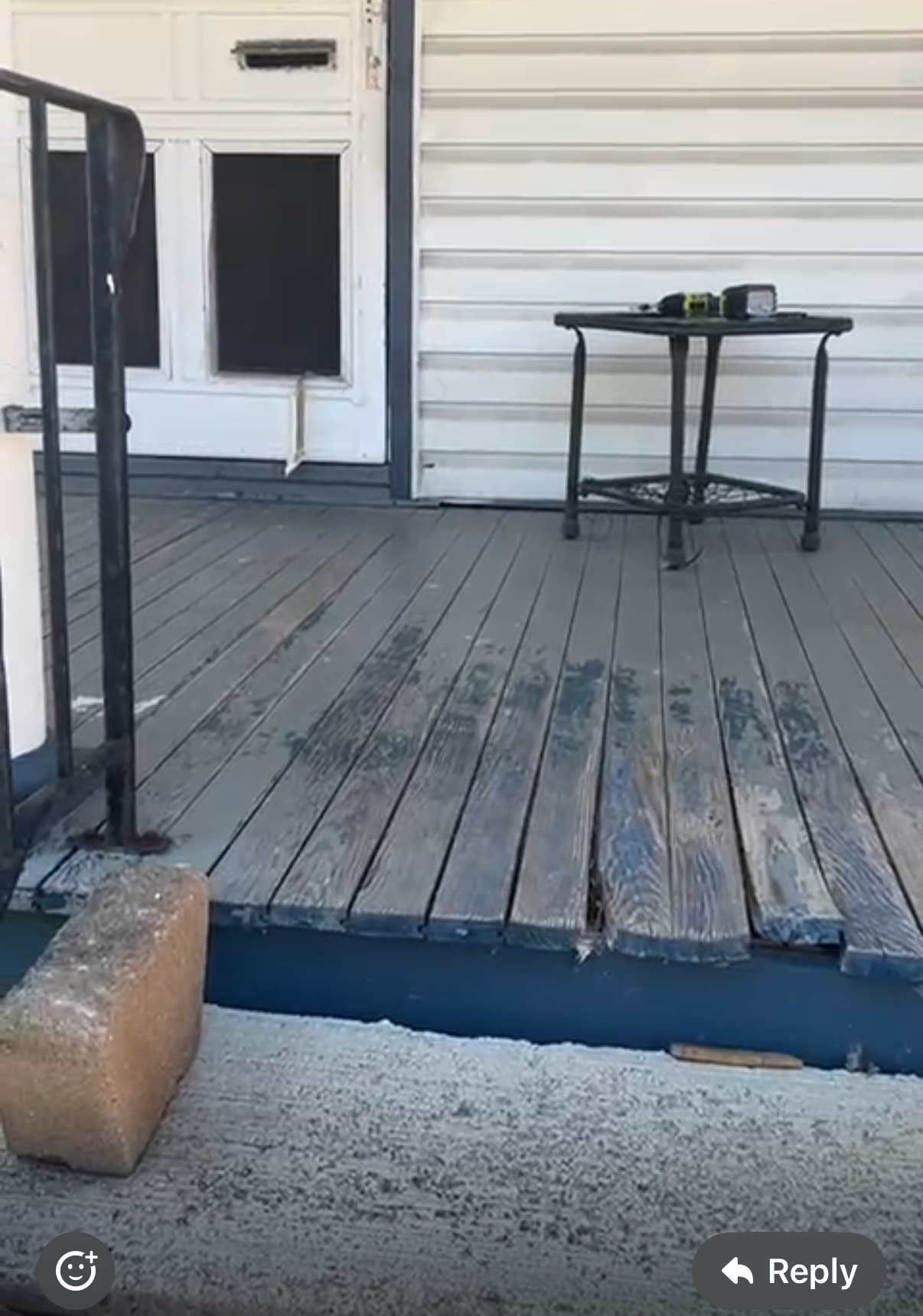 Restricted: change wooden boards on front porch in 2014.