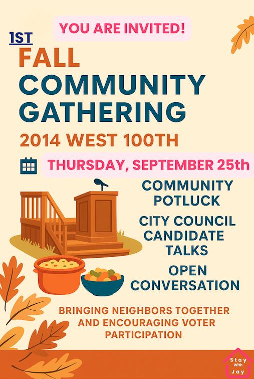 Invitation to Speak – Fall Community Gathering at 2014 West 100th