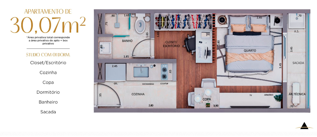 30 m² Studio Unit Investment – São José do Rio Preto – Brazil