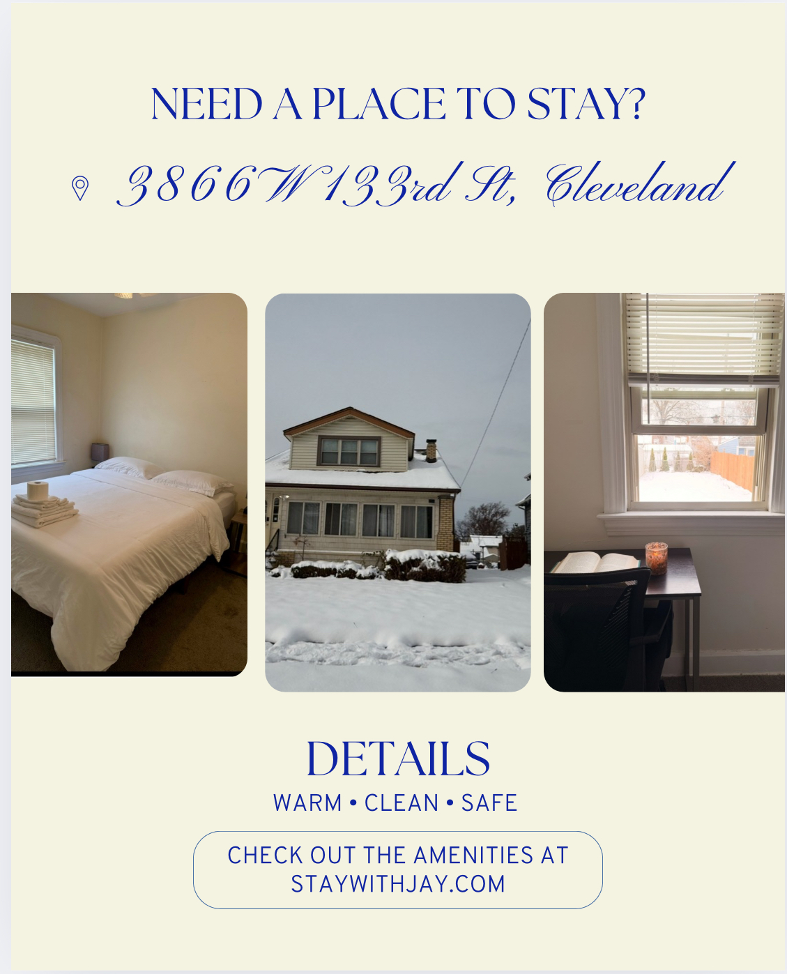 NEED A PLACE TO STAY?