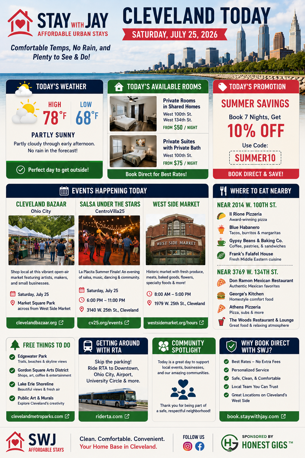A Comfortable Summer Saturday to Explore Cleveland
