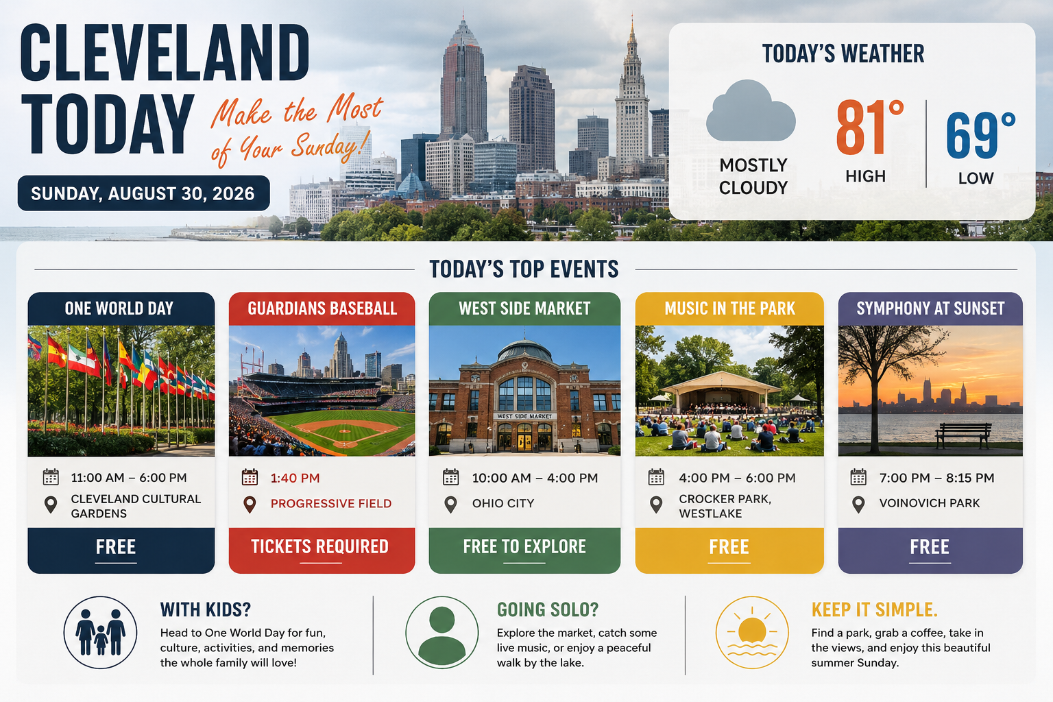 Cleveland Today Aug. 30 | Free Events, Guardians & 8 SWJ Rooms Available